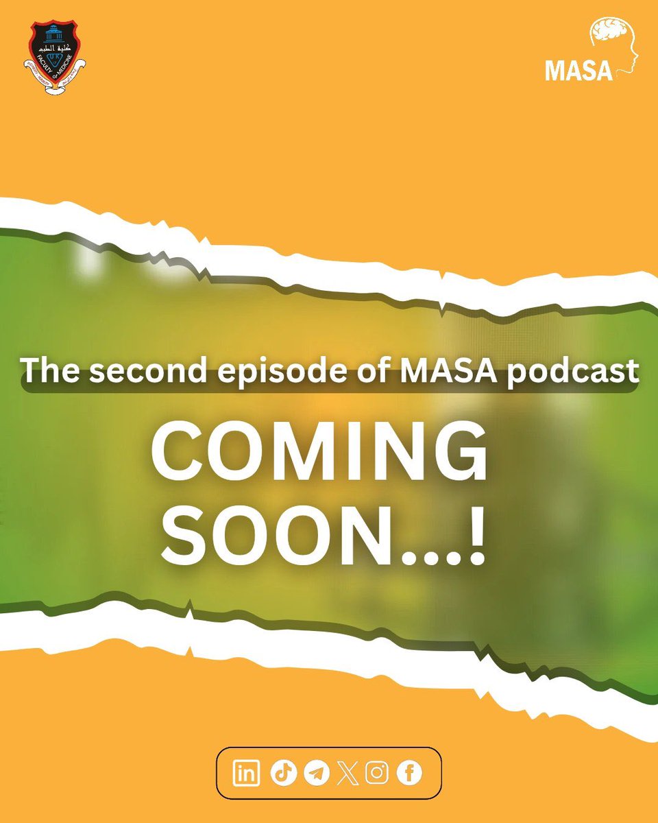 🔸أصدقاء ماسا الأعزاء، انتظرونا في الحلقة الثانية من بودكاست ماسا:كيف تصمد وانت داخل حلة بريستو ؟

🔸قريــــبًا

#MASA 
#MASA_Podcast 
#KMSA