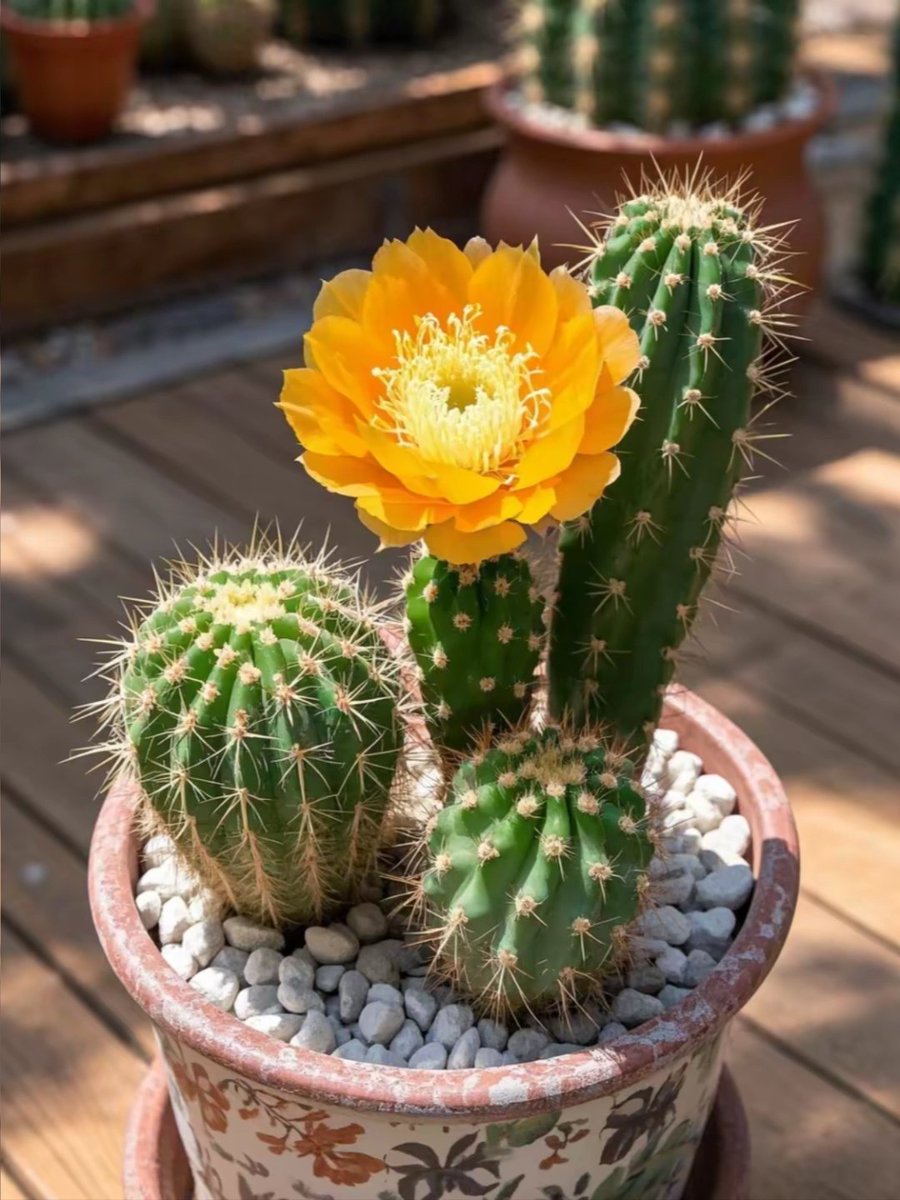 xonxwswf's tweet image. サボテンが今日、太陽みたいな花を咲かせた☀️
まるで周りの緑をあたためる小さな太陽みたい。