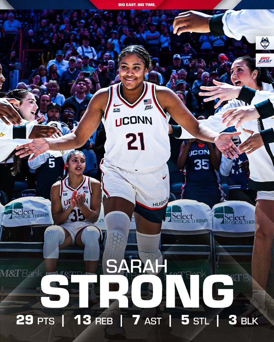 BIGEASTWBB's tweet image. Witnessing greatness 🙂‍↕️

@thesarahstrong | @UConnWBB