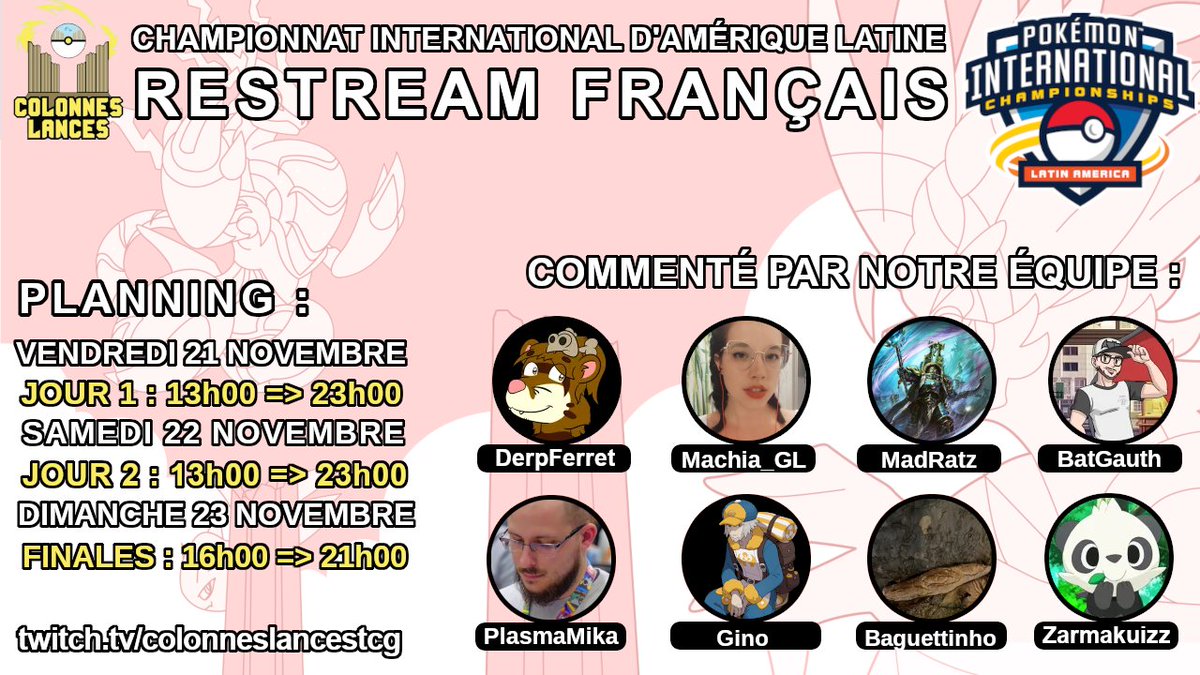 Le LAIC approche, et notre Restream est là !

Retrouvez-nous sur Twitch pour qu'on vous commente en français les matches de qualité 🎉

twitch.tv/ColonnesLances…