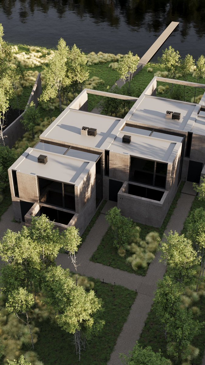 igorsirotov's tweet image. This exterior blends right into the landscape — clean lines, raw texture, and nature doing half the design work.
Modern minimalism meeting the wild.
#concretehome #modernarchitecture #minimalism