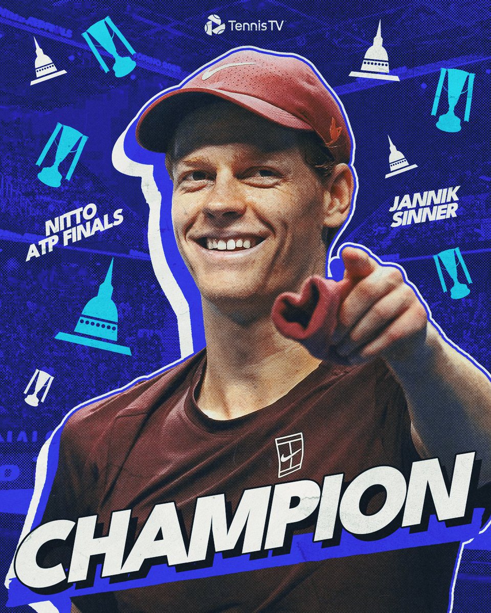 SINNER AGAIN, OLE OLE 🗣️✌️

<a href="/janniksin/">Jannik Sinner</a> overcomes great rival Alcaraz 7-6 7-5 to win his second consecutive #NittoATPFinals title!