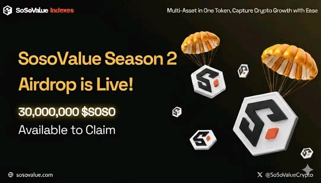 Why SosoValue Season 2 Airdrop? 🪂

January is fast approaching, and that’s exactly when the Season 2 airdrop distribution will take place.

I still can’t find a valid reason why you guys aren’t participating in SosoValue Season 2.

Here are a few reasons you should consider