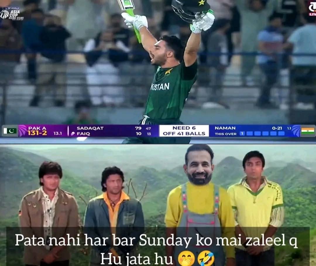 MemesByHasso's tweet photo. #Sunday x @IrfanPathan 😭😭🤣
#Blackday @BCCI @BCCIdomestic
#PAKvIND https://t.co/0inMTIYtJs