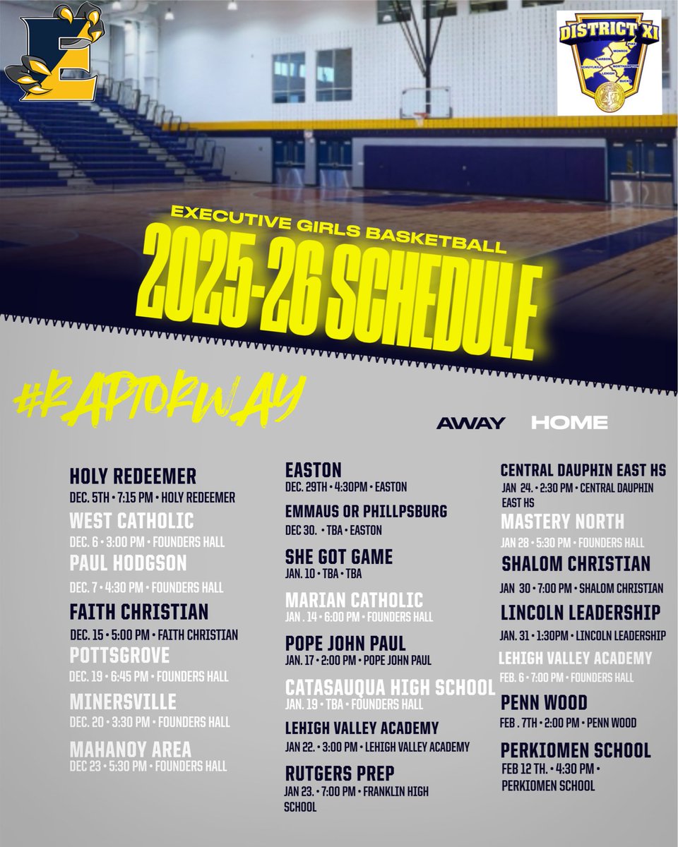 LadyRaptorsGBB's tweet photo. We would LOVE to see our wonderful teams of Lehigh Valley 🏀 coverage check 👀 us out this season! @SENetworkTV @Cassie_SEN @Kristi_SEN @lvvarsity @derek_bast @LVHSSports @JoshFolck @LSVSports @PIAADistrictXI #RaptorWay🦖 https://t.co/G4lWBobTwv