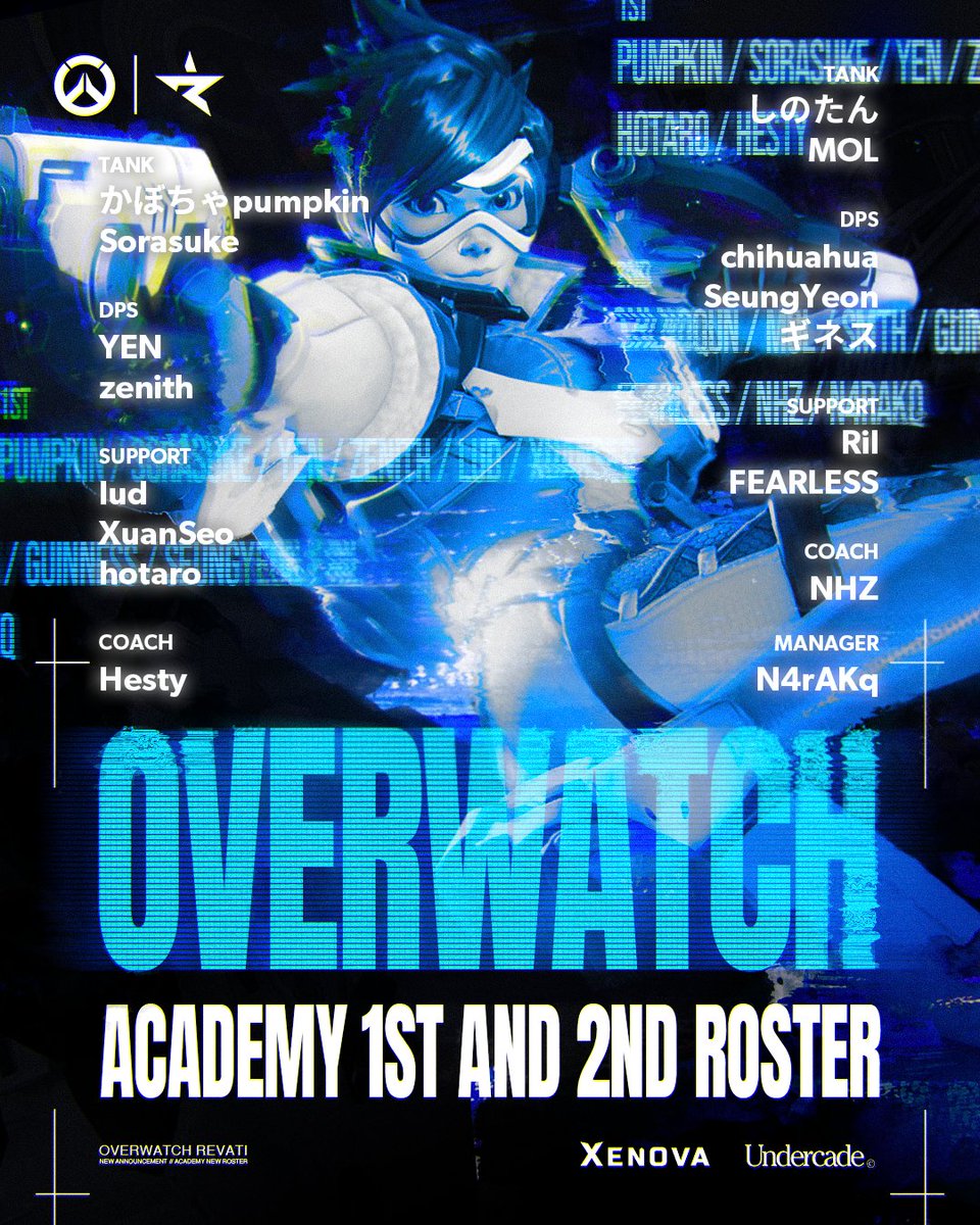 Overwatch Academy
🧑‍🎓1st＆2nd Roster🧑‍🎓
￣￣￣￣￣￣￣￣￣￣
GO, Padawans!
力を見せつけろ！

1️⃣HASTA
2️⃣パチマリぽこぽこファイターズ

#REVWIN #オーバーウォッチ2
🔽CHECK OUR ROSTER!!!🔽