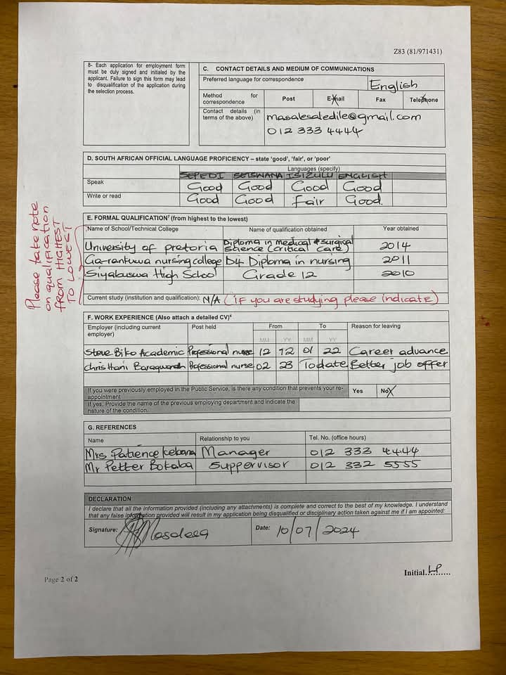 How To correctly fill a Z83 Form.

Please share!