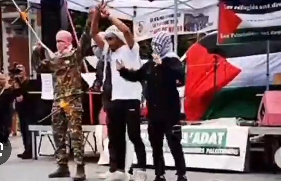 LavissimaB's tweet photo. 🔴 Le bourgmestre de St Gilles laisse des activités Samudoun et autres fans du terrorisme se dérouler sur son territoire communal, avec des mises en scène du 7 octobre. Mais il voudrait interdire une conférence MR mercredi prochain... 
Situation dénoncée par le ministre de l'Intérieur  @BernardQuintin_ sur le plateau RTL.