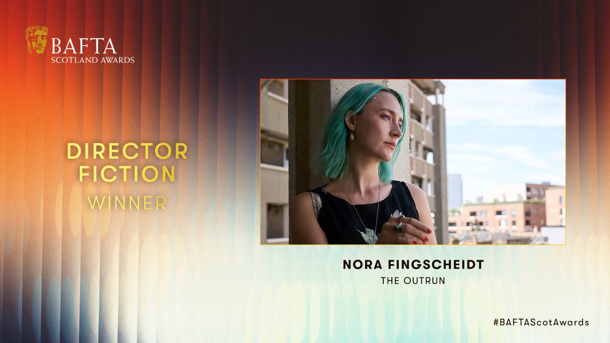 BAFTAScotland's tweet photo. The Director Fiction winner is...

🏆 Nora Fingscheidt - The Outrun

#BAFTAScotAwards https://t.co/jwx1kfyTxj