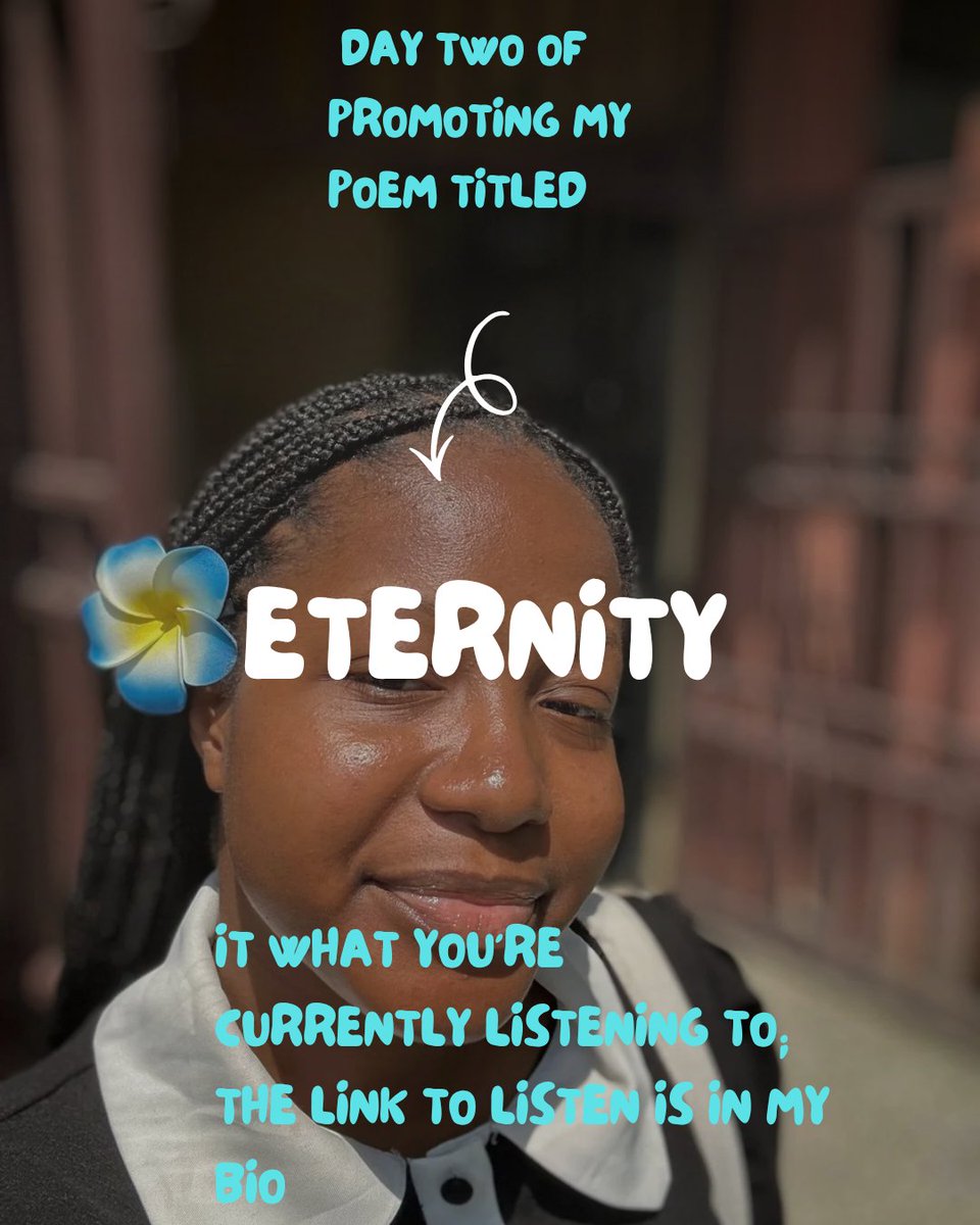 adelamuse's tweet image. Day 2 of promoting my poem titled ETERNITY ❤️🥹
Please, listen here : open.spotify.com/album/4UGgMaS9…