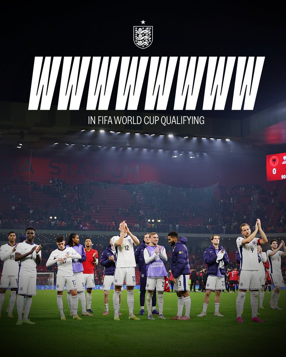 England's tweet image. The perfect @FIFAWorldCup qualifying campaign ✅

On we go to 2026 👊