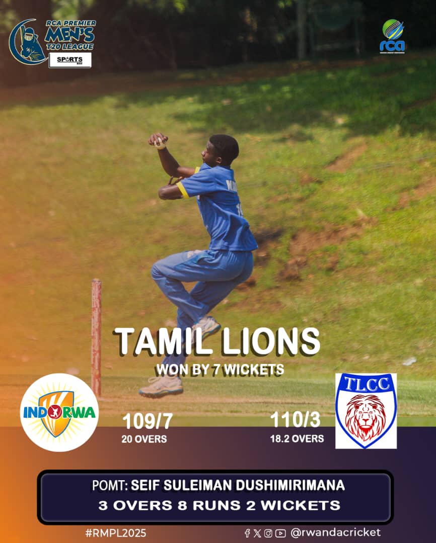 RwandaCricket's tweet image. Today&apos;s results on RCA Men’s T20 Premier League and RCA Men’s premier league division two.
#RCAMensT20PremierLeague 
#RwandaCricket 
#GrowingWithEveryStep