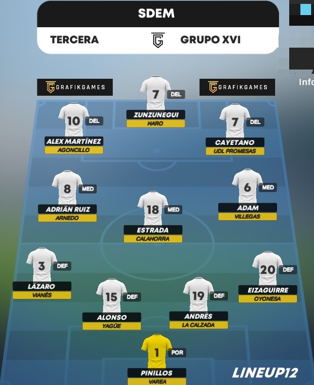 SergiodMiguel's tweet photo. Once ideal de la jornada en tercera división. G16 @cavianes @CD_Agoncillo @CDAnguiano_ @CDArnedo @cdcalahorra @cdsanmarcial @ComillasCF @HaroDeportivo @FCLaCalzada @cf_yague @vareaoficial @SDOyonesa @CDPradejon @UDLogrones B @VillegasCD @cdsanmarcial @cdberceo @cdautol https://t.co/oPqEeMBrLo