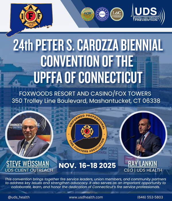 UDSHealth's tweet photo. See you tomorrow at the UPFFA Convention!

UDS is proud to support early detection, wellness &amp; prevention for the fire service.
Ray Lankin &amp; Steve Weissman will be there! 🙌

#UPFFA #UDS https://t.co/a6kPkhAzCp