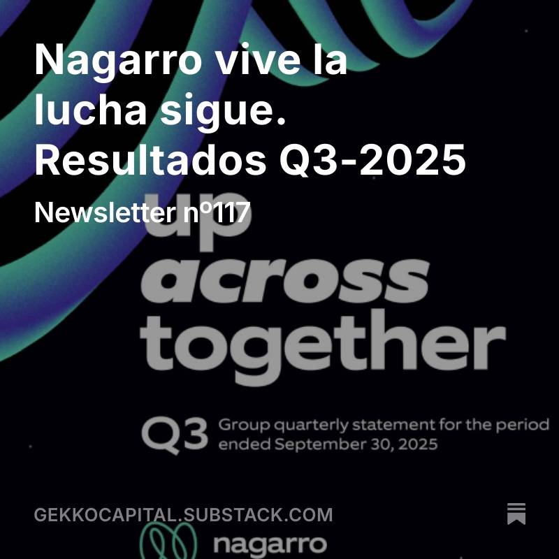 Acabamos de publicar en GKC Research el análisis de los resultados de Q3-2025 de <a href="/Nagarro/">Nagarro</a> 

Nagarro vive la lucha sigue!! 💪💪

Enlace en el 1er comentario 👇👇