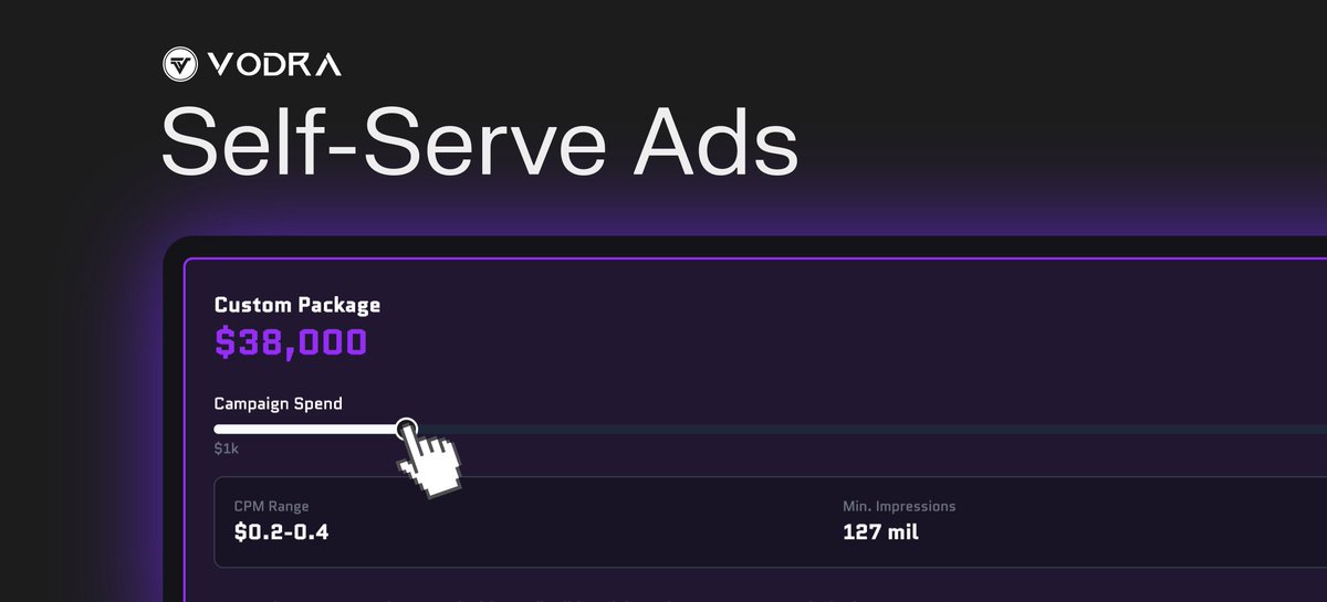 vodra's tweet image. 📣 Self-serve ads are finally here at advertise.vodra.io

💻 Brands and agencies can now create, manage, and track their own livestream ad campaigns

🛠️ Add livestream placements to your advertising toolkit, just like you would with Meta or Google ads