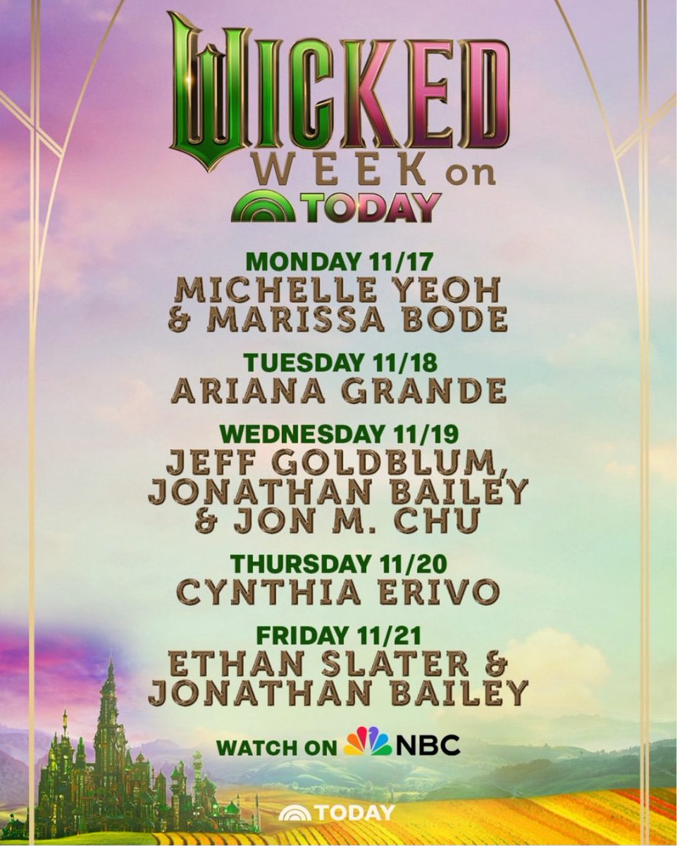 yourstrulyymari's tweet photo. It’s #WickedWeek on ‘The Today Show’ & ‘The Tonight Show starring Jimmy Fallon’ 💚🩷 https://t.co/qw5gpfqYOo