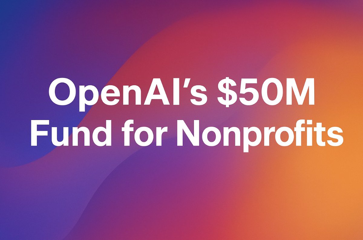 classconsulting's tweet image. OpenAI announced a $50M People-First AI Fund — big news for nonprofits.

Who qualifies? What gets funded? How to prepare?

We break it down here 👇
theclassconsultinggroup.org/post/how-to-ap…

#Nonprofits #AI #OpenAI #GrantFunding #AIforGood