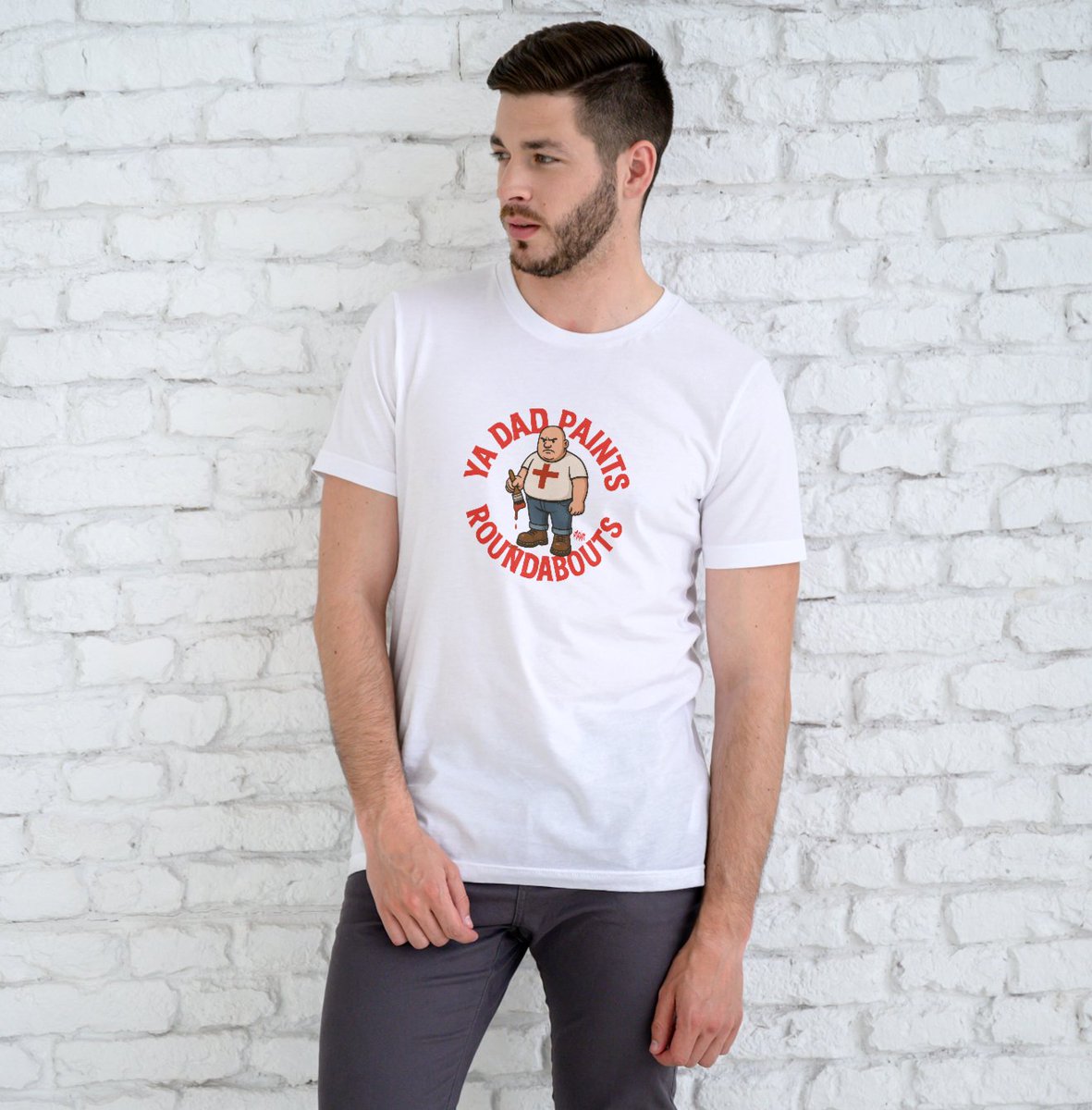 'Ya dad paints roundabouts' Heavy cotton tee.
909art.co.uk/product-page/y…
#ShopIndie #ukgiftam #ukgifthour