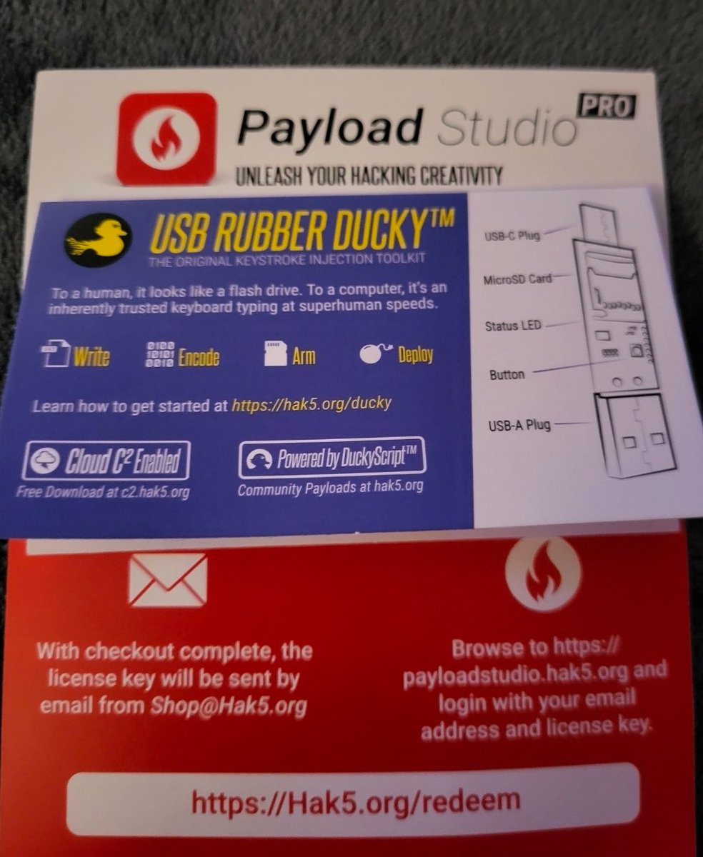 Raz_Pie's tweet image. USB Rubber Ducky, Payload Studio, Online DuckyScript Course, E-Book for $100 #duckyscript #hak5 #USBrubberDucky
@hak5