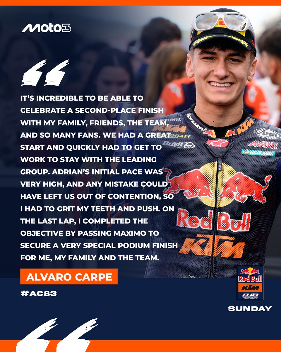 RedBull_KTM_Ajo's tweet photo. 🎙️ Alvaro Carpe

| #AC83 | #Moto3 | #Day3 | #ValenciaGP🏁 | https://t.co/njg2e1ElvW
