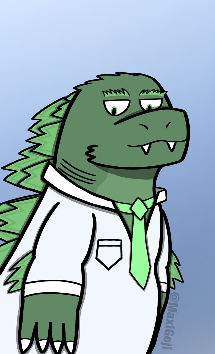 MaxiGoji's tweet image. Ready for Work!
I wonder what&apos;s his job
#Fangoji #KaijuOC #Art #ibisPaint
