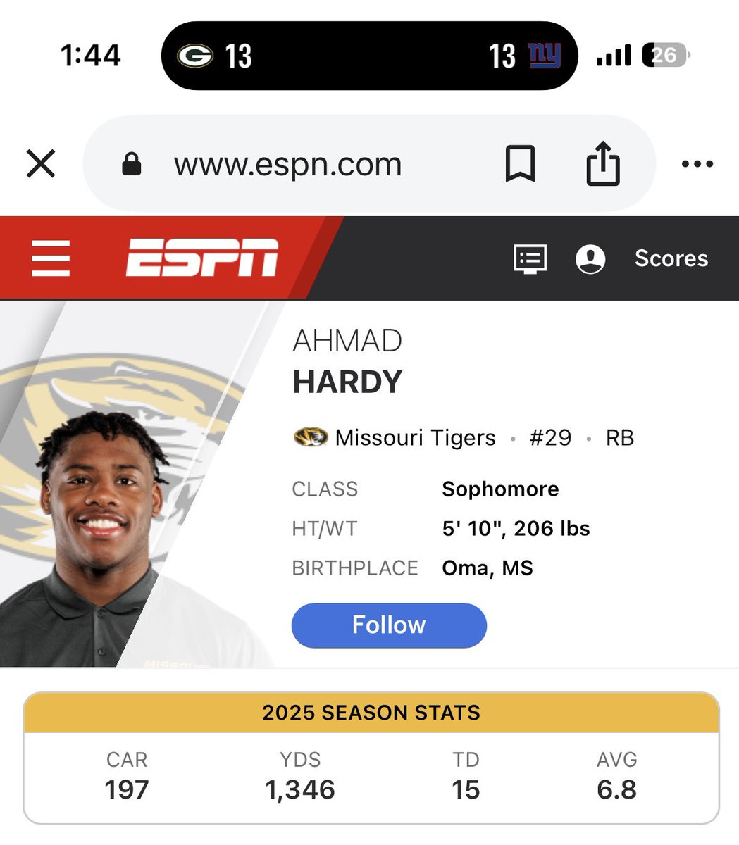 ishwitterburner's tweet image. Just so people know hardy is the best RB in the country
