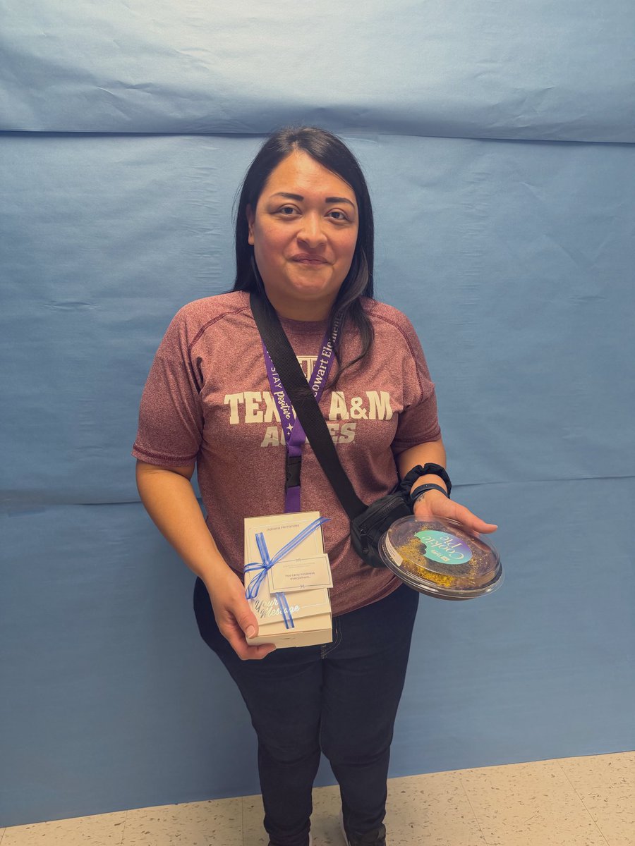 Congratulations to our Teacher of the Year and TA of the Year for receiving a sweet Tiff’s Treats surprise from a community member! 💜🍪 We love seeing our staff celebrated for all they do. <a href="/alma_depaz/">Alma De Paz</a> <a href="/Adriana67565599/">Adriana</a> #RegionIVSayNoMore <a href="/EDAmaya04/">Amaya</a> <a href="/SHussainDISD/">Salem Hussain</a>