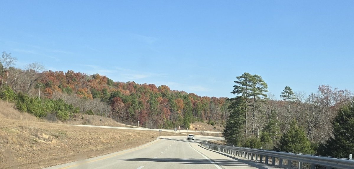 Driving back from Joplin, MO and the views were absolutely beautiful. 

This picture doesn't do them justice but it's the best we could get through our messy windshield.