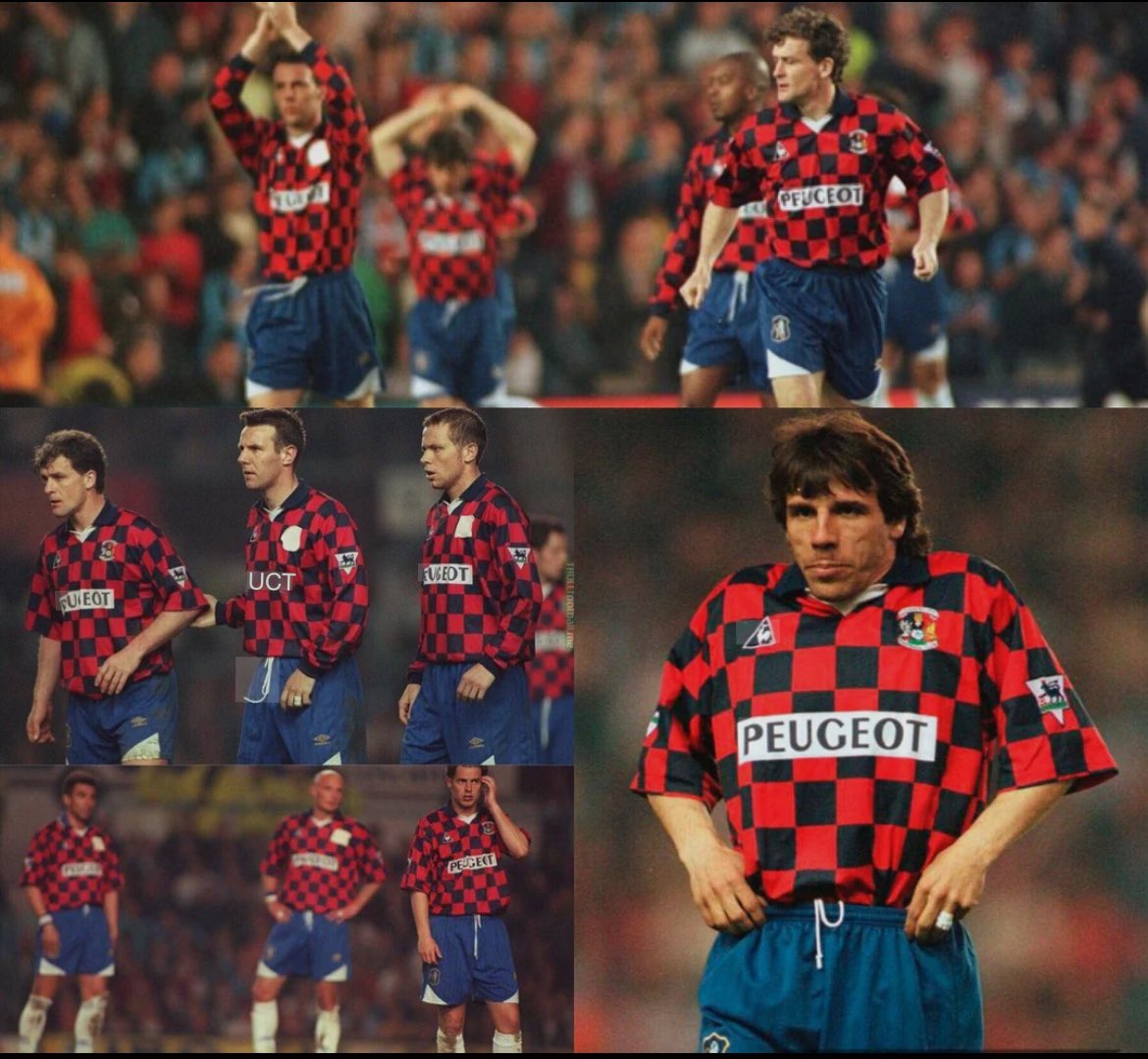 90sFootballUK1's tweet photo. The time in April 1997 when Chelsea forgot to bring their away kit to Coventry City, City of course provided Chelsea with the Coventry away kit….#CCFC #Coventry #EPL #England https://t.co/wsJH2tWKj7
