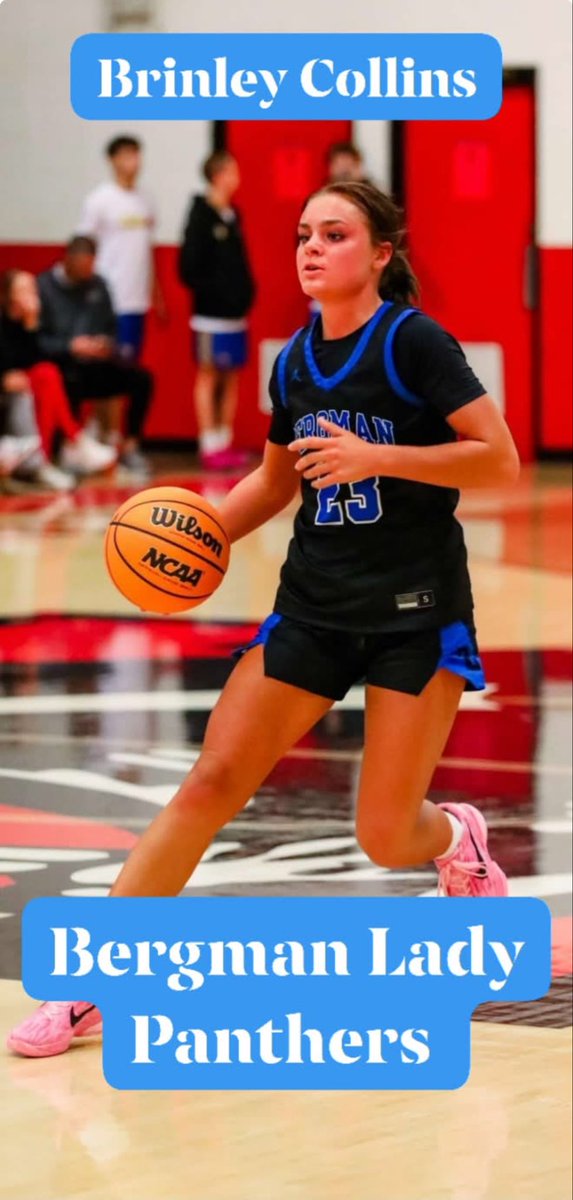 brinleycollins's tweet photo. Brinley Collins has the Bergman Lady Panthers off to a 7-0 start! 
20 ppg
75% FG
46% 3pt
82% FT's
5 RPG
5 APG
3 SPG https://t.co/Wx788rz531
