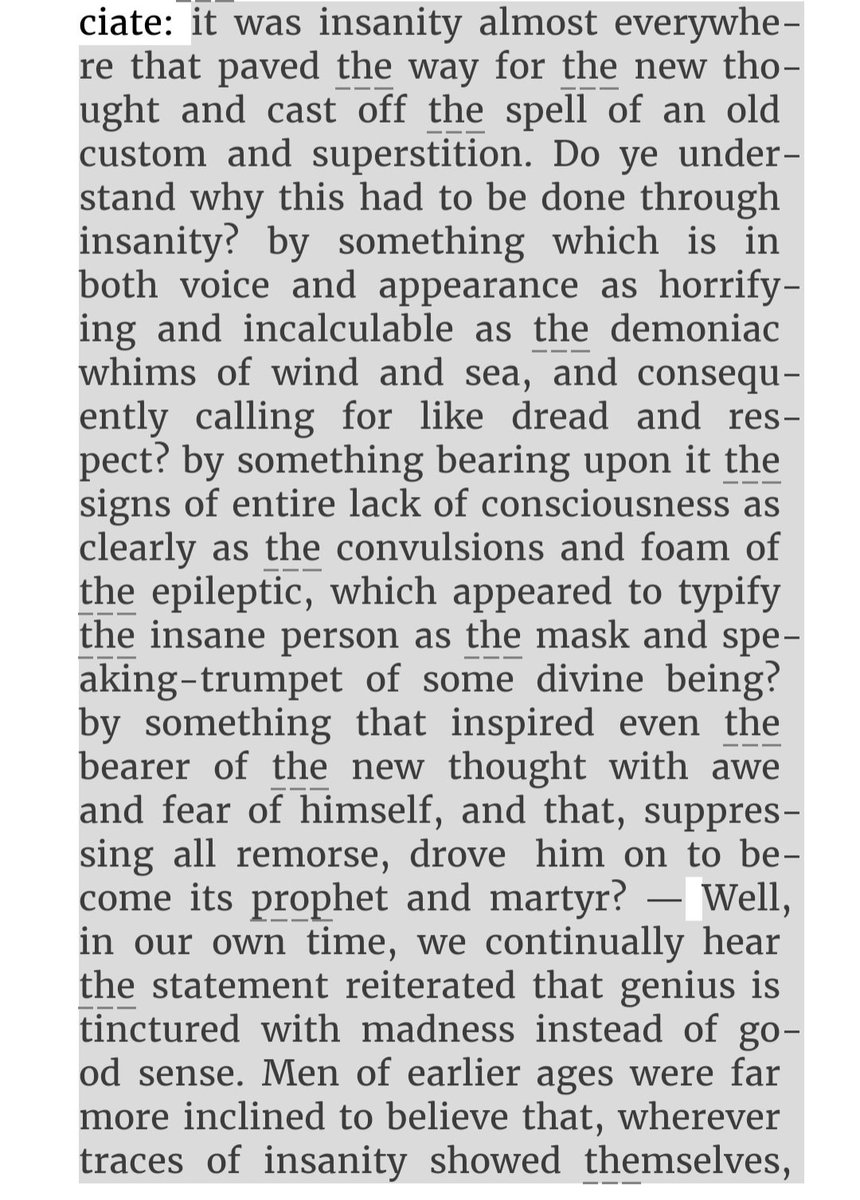 CAPSMAXXING
O cabra tem mesmo é que endoidar e, se não for doido, que meta o louco.
 
Trecho retirado do texto: "The dawn of the day- Nietzsche.

Consegui baixar a edição da Delphi dos trabalhos completos do bigodudo, good stuff.
