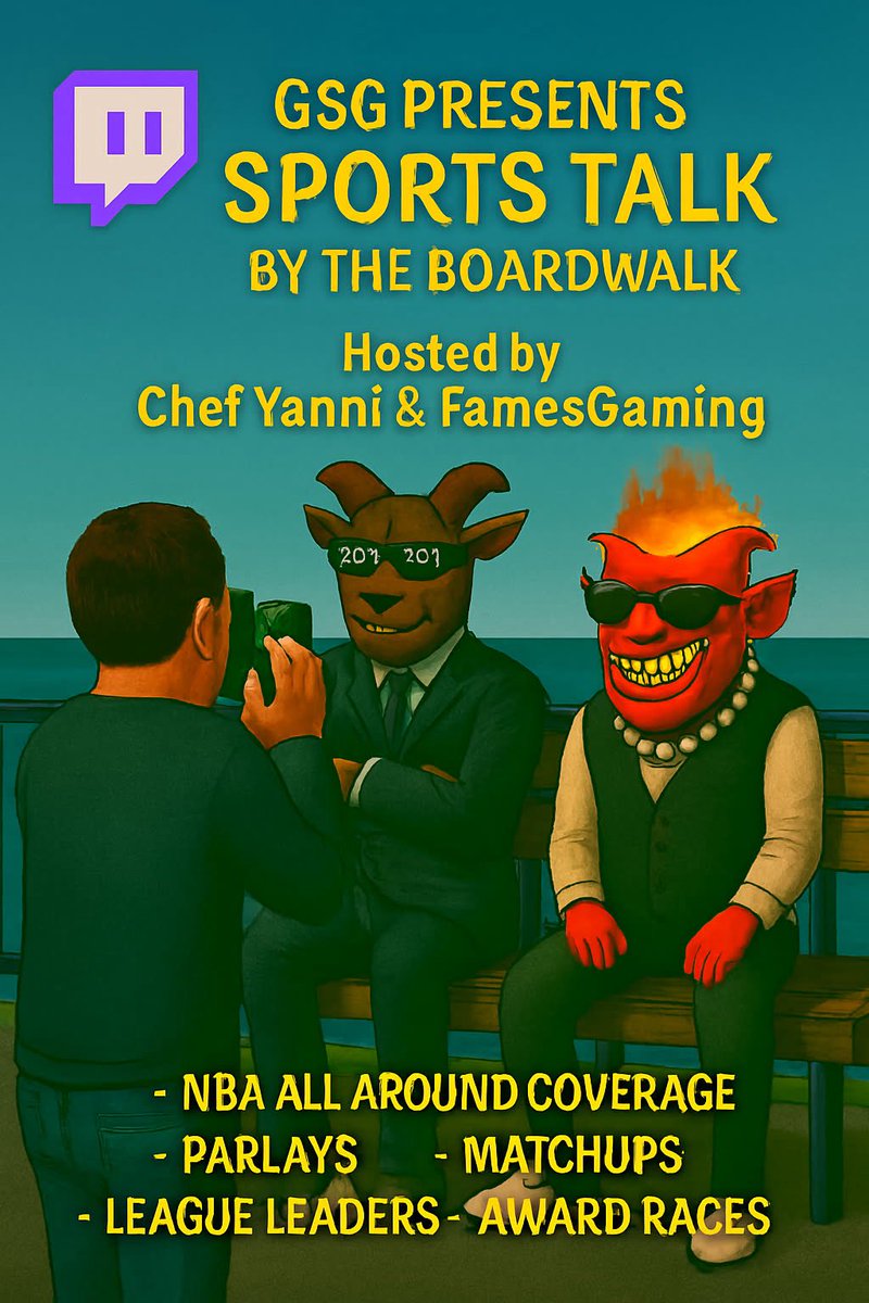 GSGxOTL's tweet photo. GSG is bringing sports talk to the boardwalk.
Chef Yanni &amp; Fames break down the league, the bets, the matchups, and the madness.
Every Sunday • 3:30 PM EST
Tap in and talk your talk with the gang. 🐐🔥
https://t.co/XGqmOuW1LY
Hashtags: #GSG #SportsTalk #NBA #Twitch https://t.co/ZH9aBBNxit