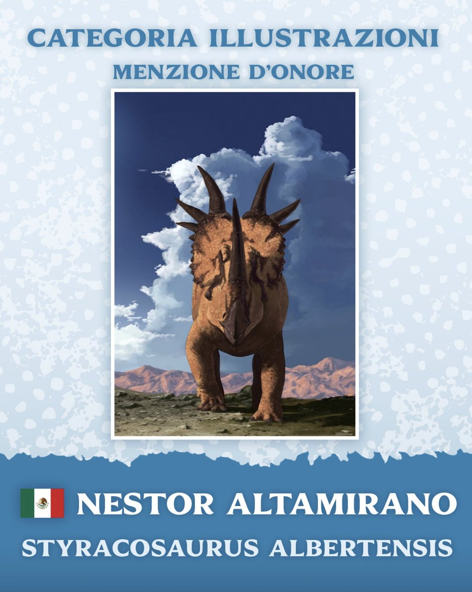CamusAltamirano's tweet image. Lonely Traveler, 2025.

Here is a higher-resolution version of my entry for the paleoart competition at the Museo Paleontologico di Montevarchi, Italy where I received an honorable mention. It&apos;s a #Styracosaurusalbertensis, whose colors are inspired of Pituophis catenifer sayi.