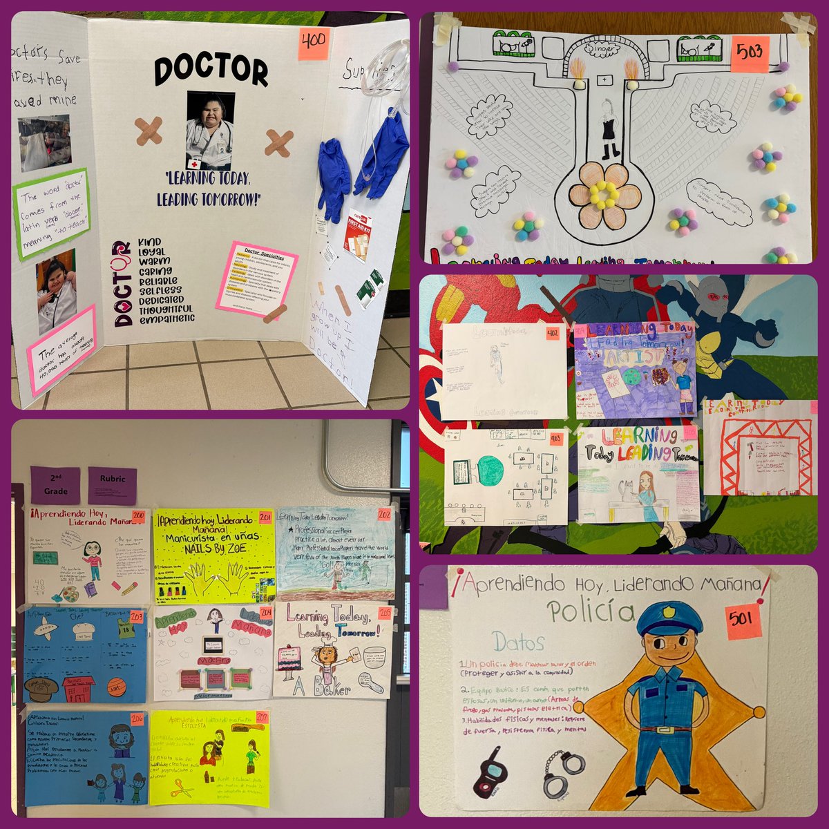 Thank you @CowartCounselor for hosting the Career Poster Contest each year! 💜 Our students love sharing their dream careers and imagining their futures. <a href="/CounselingDISD/">Dallas ISD Counseling Services</a> <a href="/EDAmaya04/">Amaya</a>  #RegionIVSayNoMore