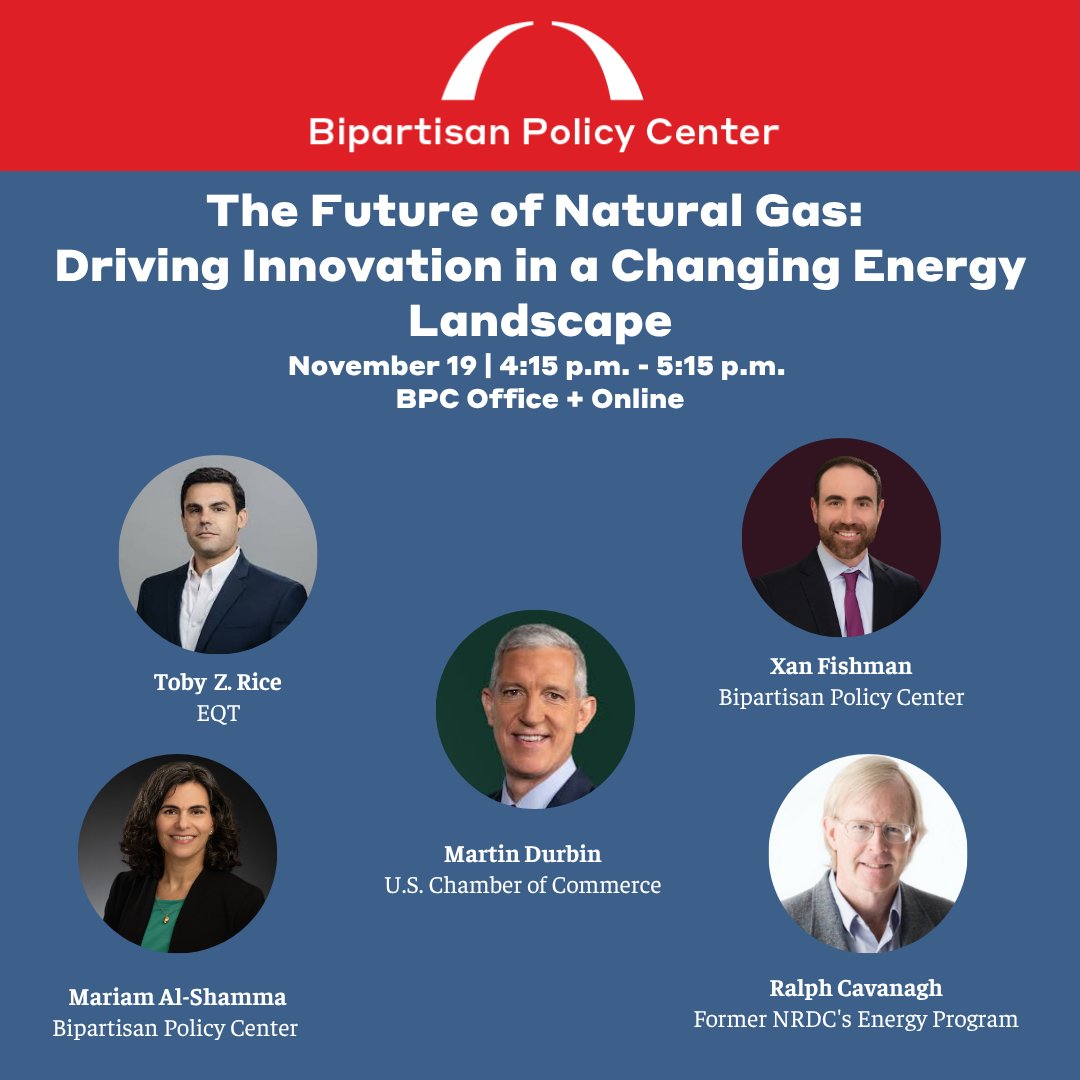 🏛️ We're excited to host a discussion on the future of U.S. #NaturalGas and its role in delivering reliable, affordable, and clean energy. You can join us next Wednesday, Nov. 19 at 4:15pm.

Let’s talk about how smart policy can unlock America’s full energy potential.

📅