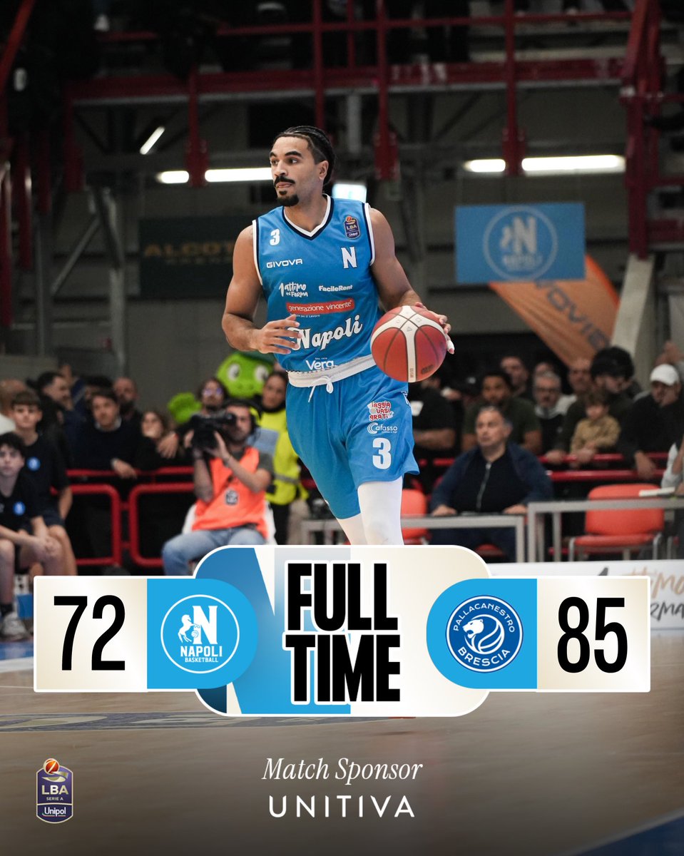 basket_napoli's tweet image. 𝗡𝗔𝗣𝗢𝗟𝗜 𝗖𝗘𝗗𝗘 𝗔𝗟𝗟𝗔 𝗖𝗔𝗣𝗢𝗟𝗜𝗦𝗧𝗔 𝗕𝗥𝗘𝗦𝗖𝗜𝗔 𝟳𝟮-𝟴𝟱 🙌🏼

Napoli Basket, che sarà targato Guerri, cede alla capolista Brescia, al termine di un incontro che ha visto sempre avanti nel punteggio la Germani.

#NapoliBasketball | #DestinationNapoli 💙