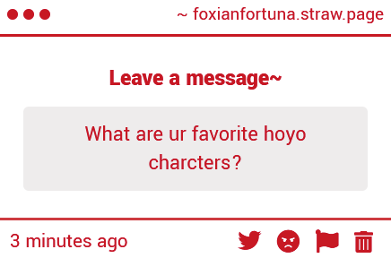 FoxianFortuna's tweet photo. #AskSarai
Among them would definitely be Flins, Childe, Aventurine, Tingyun, Cipher, Harumasa, Jane, Fu Hua, Senti, Elysia, Chiori, Dottore, Capitano, Rerir, Lan Yan, Venti, Signora, ... it's a long list, I guess. A very long, long list. https://t.co/hEbHoc6fAT