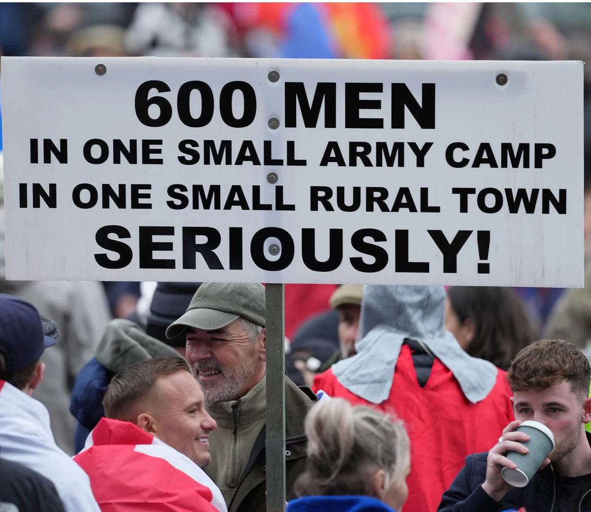 It isn’t left or right. It’s a social contract issue. And it’s broken.

The government will dump 600 unnamed single migrant men, all free to roam 5 minutes from a town centre &amp; schools.

Even though the people say no. 

This isn’t democracy, it’s tyranny.