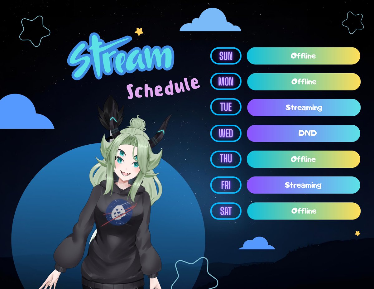 8w8Vis's tweet image. New schedule!!! Gunna be gamin gamerssss!!!