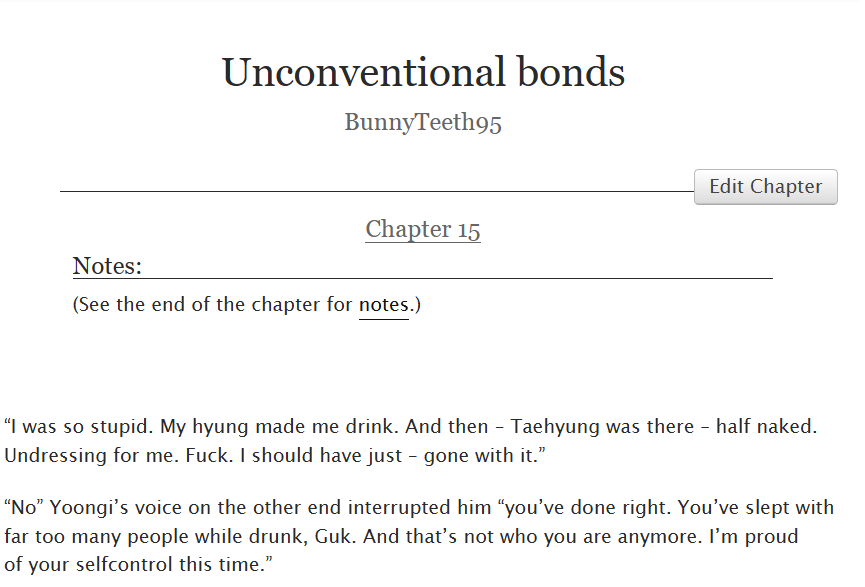 BunnyTeeth95's tweet photo. #UncoventionalBonds just got itself its 15th chapter 😍
Read it here: https://t.co/v0ZF6xJGY0
#taekook #taekookau #vkook #vkookau https://t.co/Fj7B2xzGKu