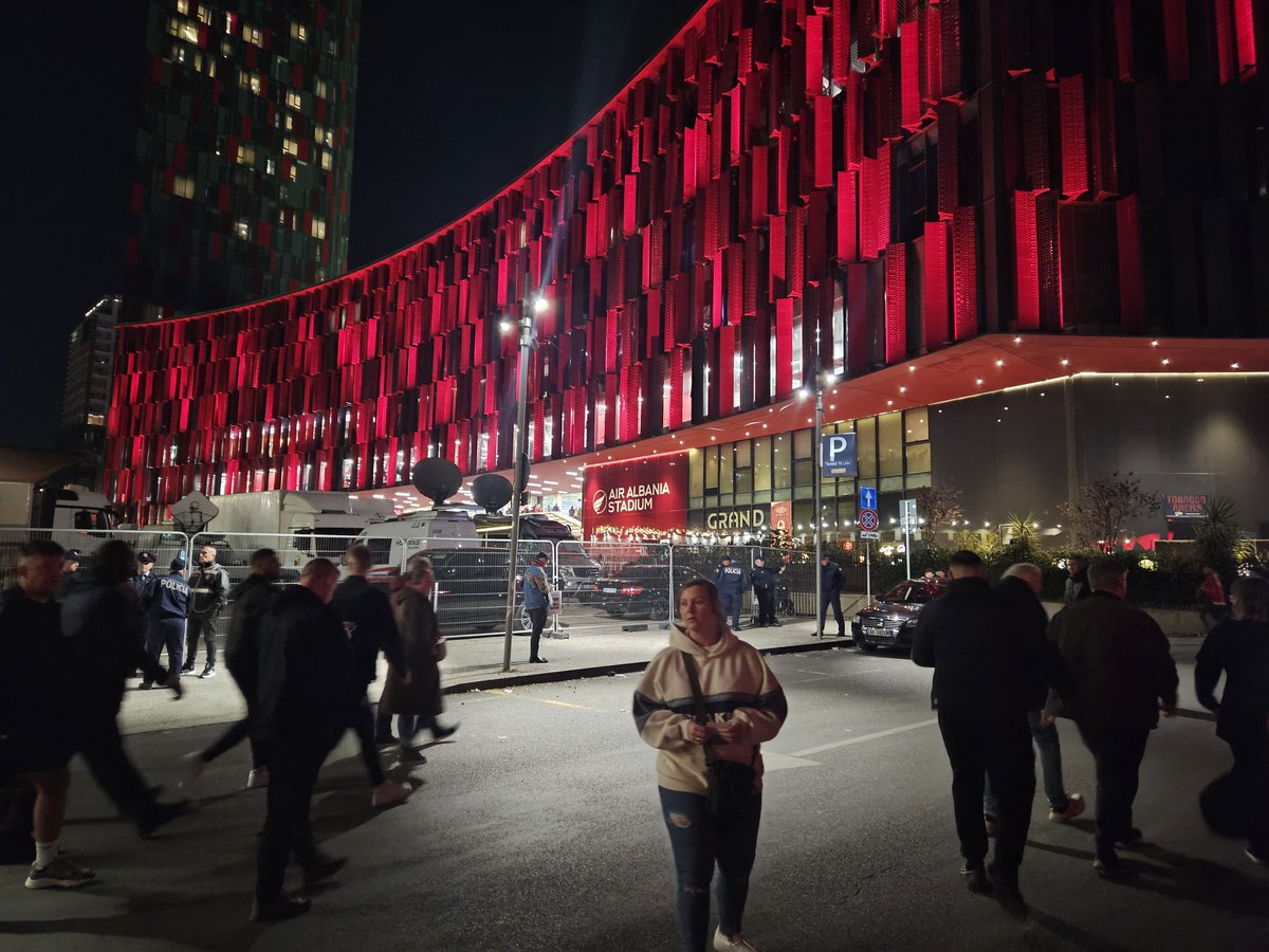 Today's entertainment comes from Air Albania Stadium,  Tirana
