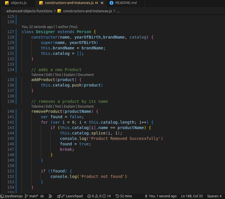 Obianuju_sunday's tweet image. Day 12 – #BackAtItWithJavaScript

Still loving constructors and classes.

Deepening my knowledge by building a Product + Designer system that works entirely in my console lol.💅

It adds, removes and list products.