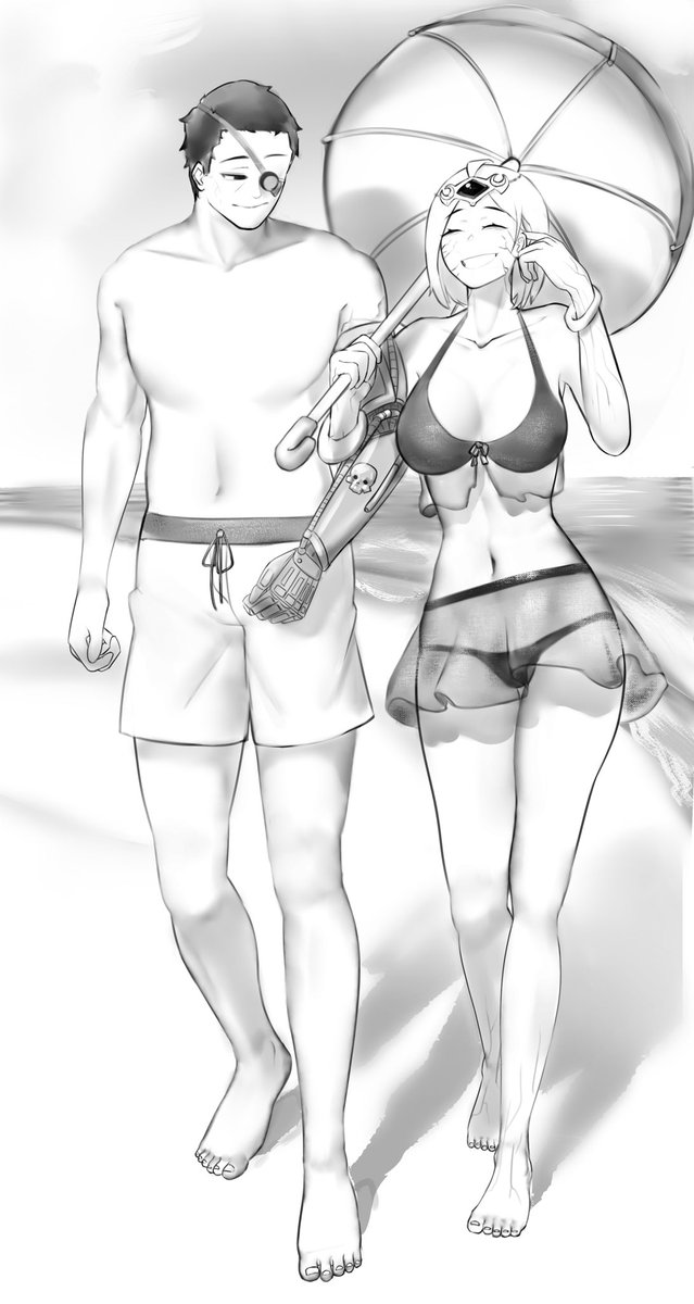 CruxTheCrusader's tweet photo. Thanks @pak_deus for taking my commission!
Crucifix Von Valancius and Cassia Orsellio enjoying a nice beach day (5 bottles of sunscreen were applied before this)
#RogueTrader #roguetrader40k https://t.co/q334LuYn62