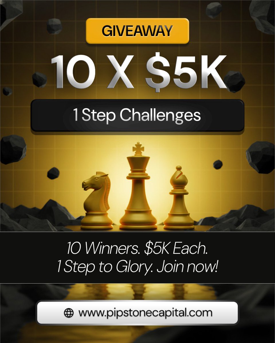 🏆 Paridafx x <a href="/Pipstonecapital/">Pipstone Capital</a> 

10 x $5k 1 Step Funded Account Giveaway 🏆

NGL , the best 1 Step account in the market right now

 Step 1 : Register - pipstonecapital.com/?affId=MNhEf8Y…

Step 2 : Follow
<a href="/cryptoparida/">ParidaFX</a>

<a href="/Pipstonecapital/">Pipstone Capital</a> 

Step 3 : Like and ReTweet 

Step 4 : Tag your