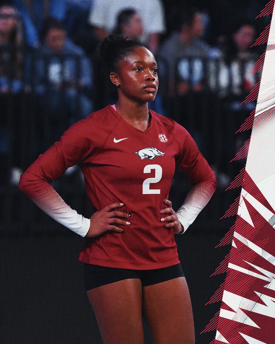RazorbackVB's tweet image. J keeps doin’ her job 💪

She gets another double-double and tops her career high hitting percentage, again!