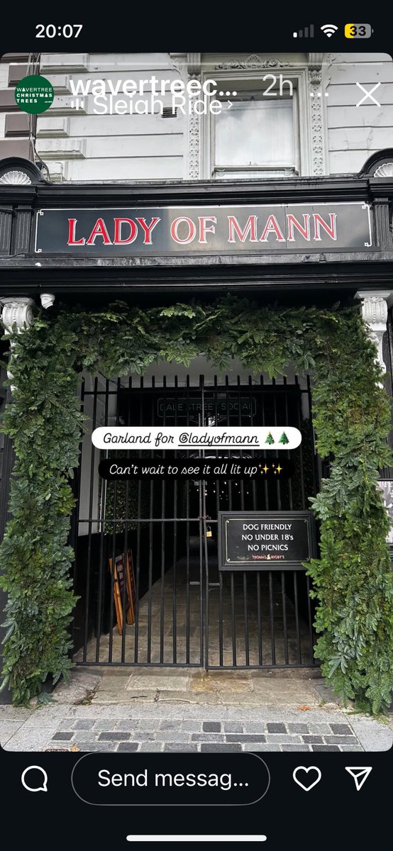 WavertreeTrees1's tweet photo. 1st weekend done &amp; dusted, 1st delivery from growers, 1st 17ft Christmas Tree to Vines Pub followed by 8 to Pins Social,1st Garland installed at Lady of Mann Pub. More Pubs &amp; Schools this week!

We would advise against real Christmas trees for houses this early. https://t.co/7QZqYUmBCf