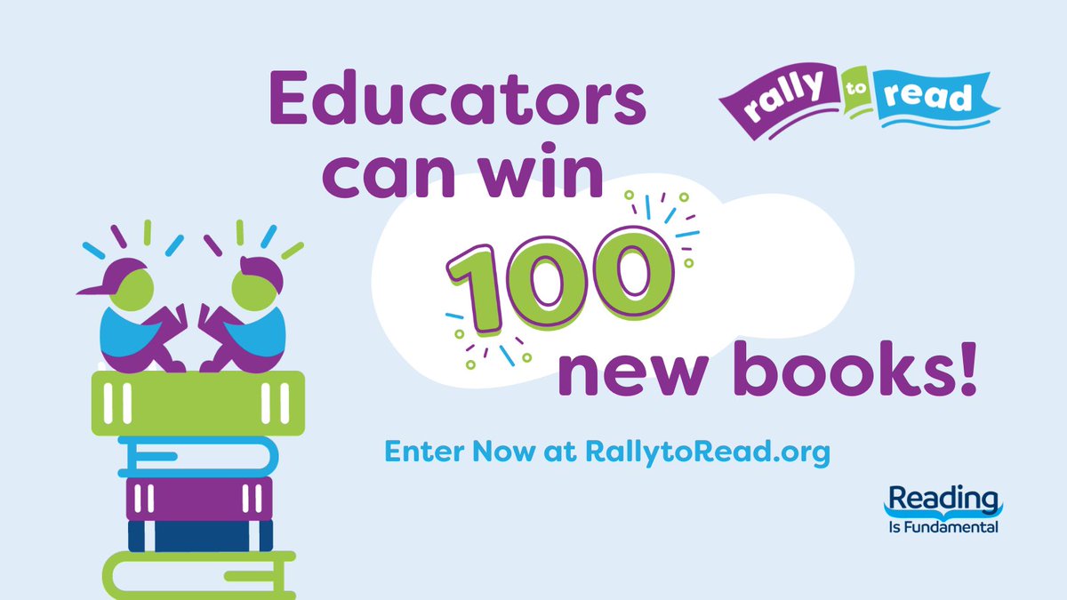 RIFWEB's tweet image. 100 Books &amp;amp; 100 Winners! #RIF is giving away 10,000 books! Educators can enter the sweepstakes 1x per day for a chance to win 100 high-quality books for their school or youth-serving organization, generously provided by Barnes &amp;amp; Noble! Enter: rallytoread.org/sweepstakes #RallytoRead