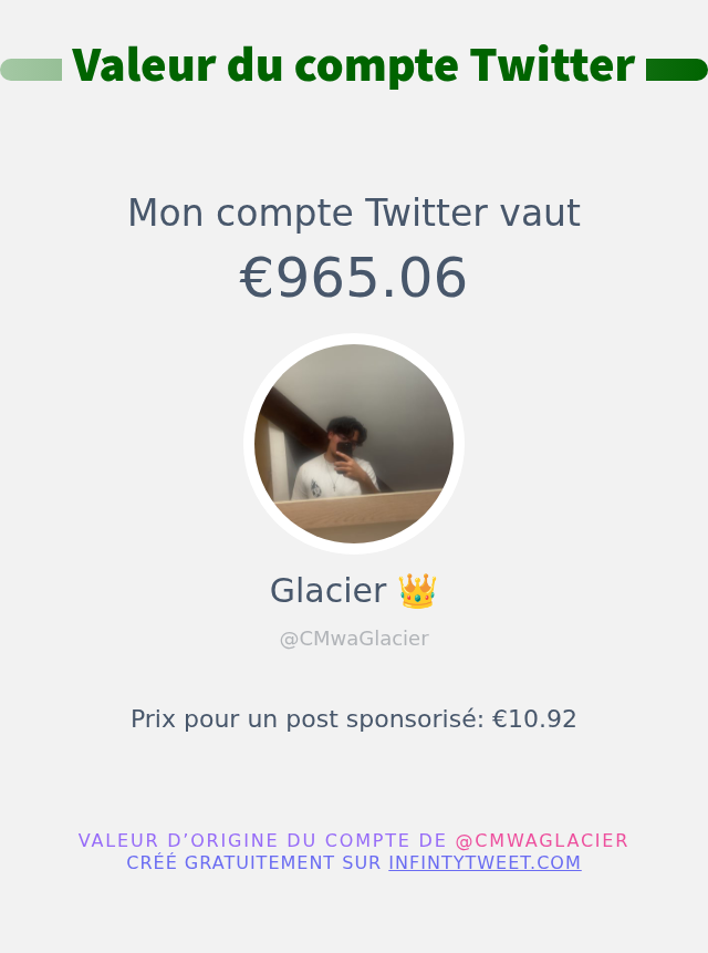 Mon twitter vaut: €965.06

➡️ infintytweet.me/account-worth?…
