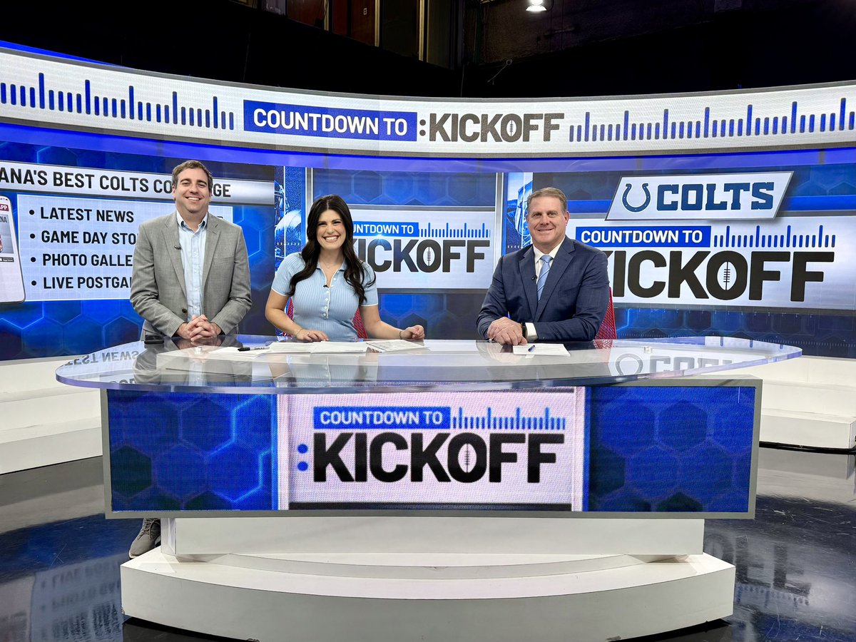 AngelaMoryanTV's tweet photo. Had an absolute blast hosting Countdown to Kickoff this morning with these two consummate pros! From the OT win in Berlin to prepping for the Chiefs, we talked it all.

ICYMI: Tune in to Sportslocker Sunday tonight for a #Colts self-scout with @WISHNews8 Insider Kevin Bowen! https://t.co/f22jKaDK1Z